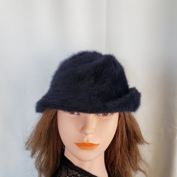ANDRE CANADIAN HAT Angora wool blend Navy blue - Picture 4 of 7